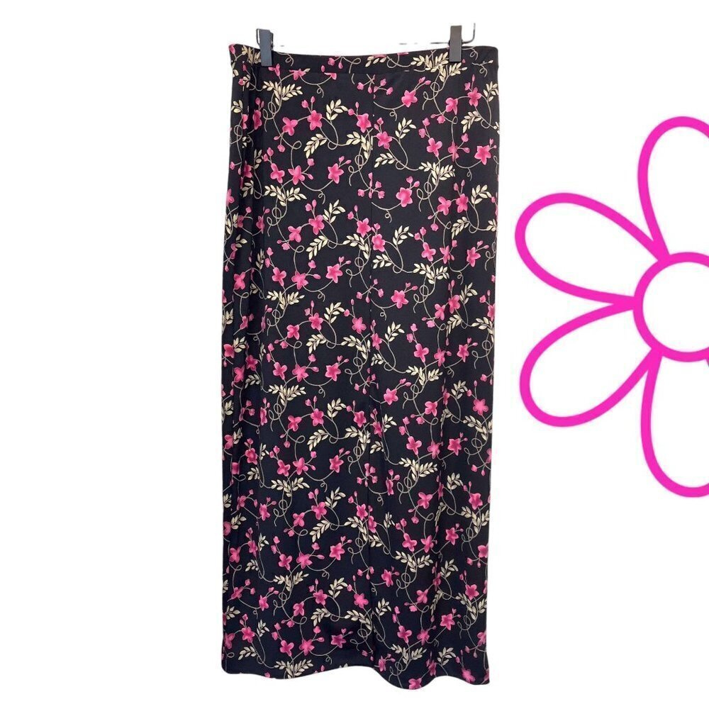 Vintage 90s Casual Corner Floral Midi Skirt Size LARGE Cottage Core